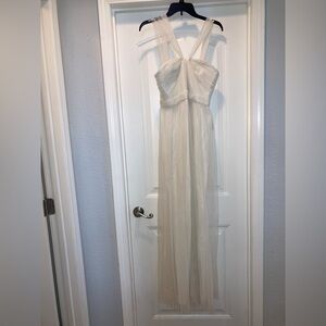 Amsale Cream Chiffon Dress